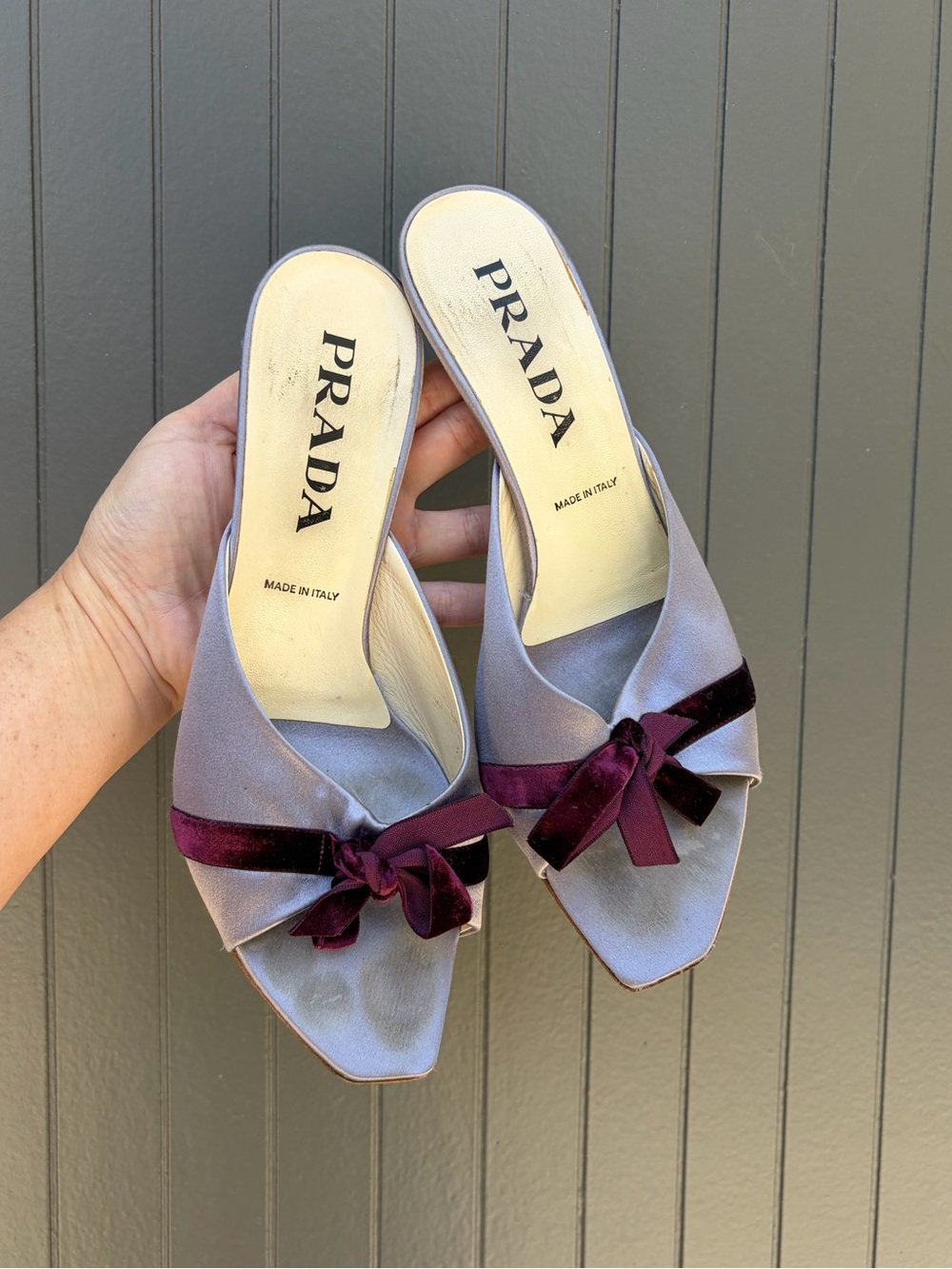 Vintage 2000’s Prada Satin Bow Heels
